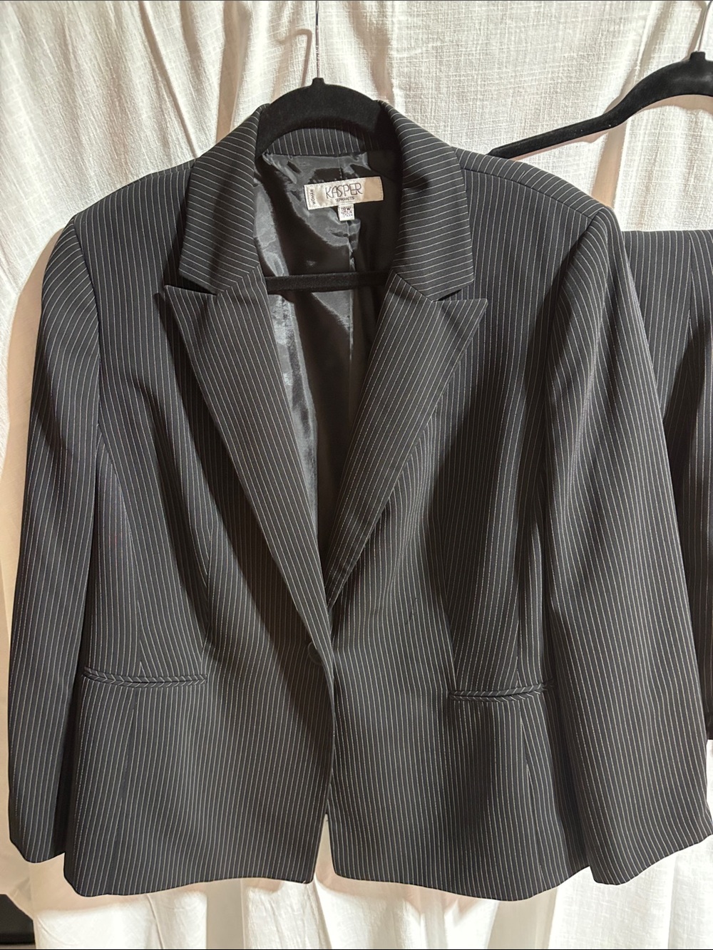 Kasper Black Pinstripe Women's Blazer and pants set